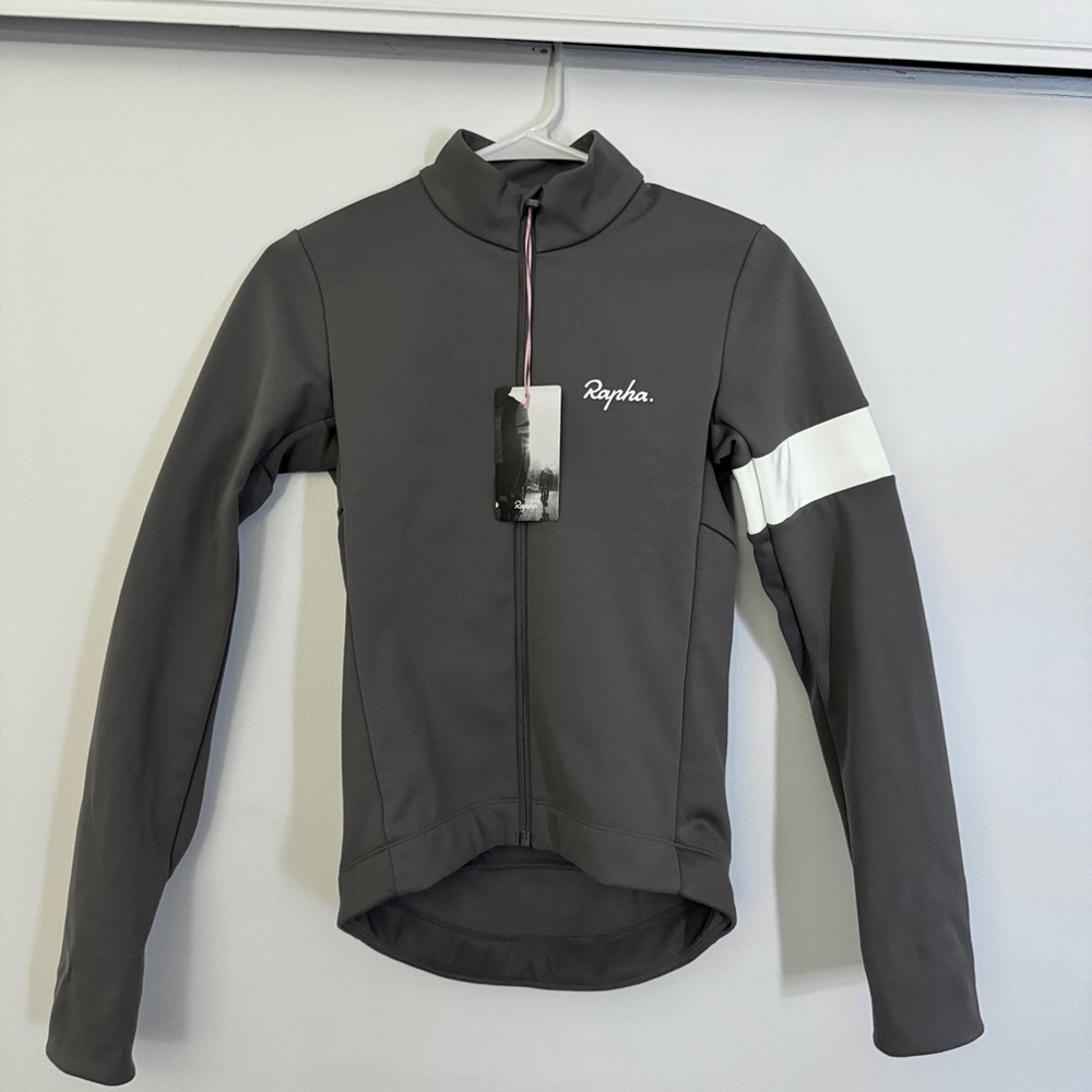 Rapha Gray Cycling Jacket with White Accent